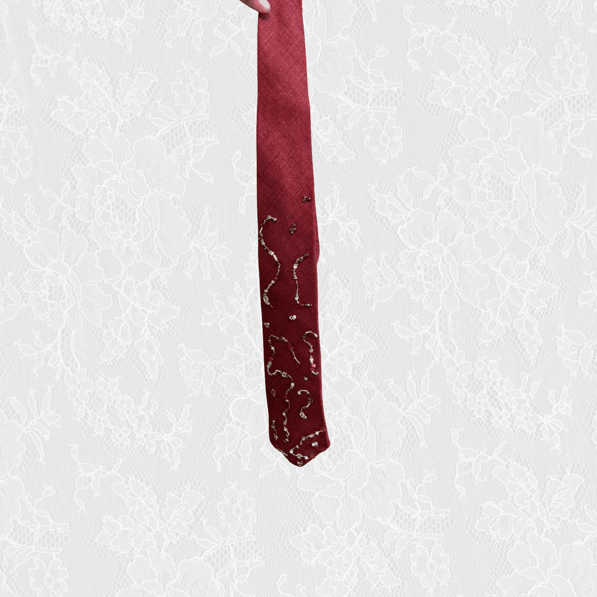 Hand-Beaded Tie